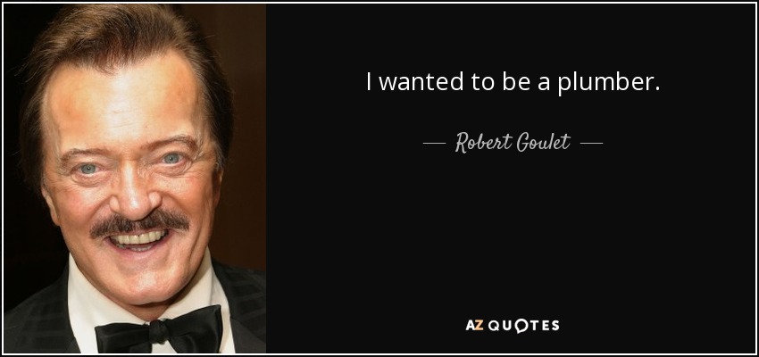 I wanted to be a plumber. - Robert Goulet
