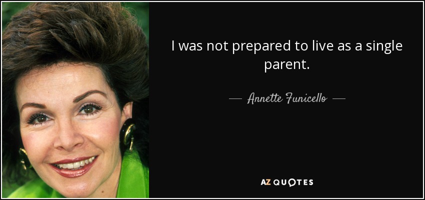 I was not prepared to live as a single parent. - Annette Funicello