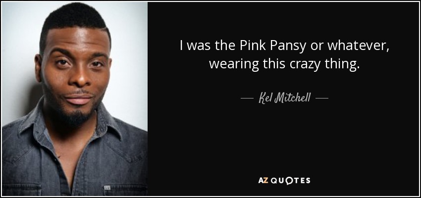 I was the Pink Pansy or whatever, wearing this crazy thing. - Kel Mitchell