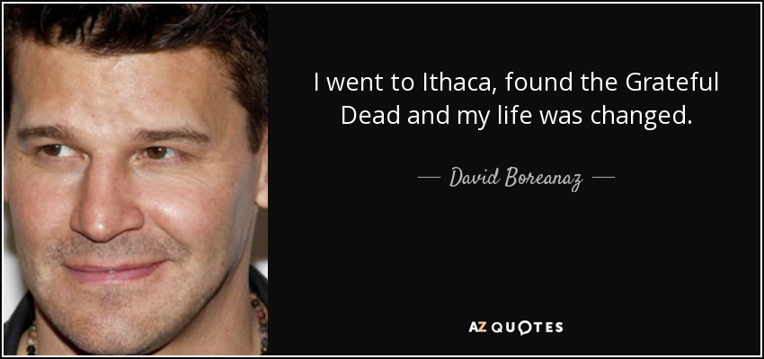 I went to Ithaca, found the Grateful Dead and my life was changed. - David Boreanaz