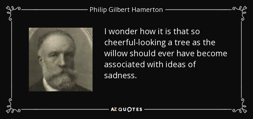 I wonder how it is that so cheerful-looking a tree as the willow should ever have become associated with ideas of sadness. - Philip Gilbert Hamerton