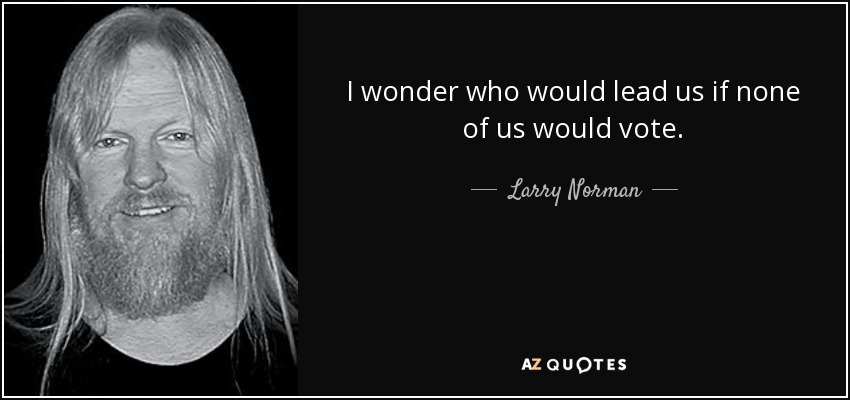 I wonder who would lead us if none of us would vote. - Larry Norman