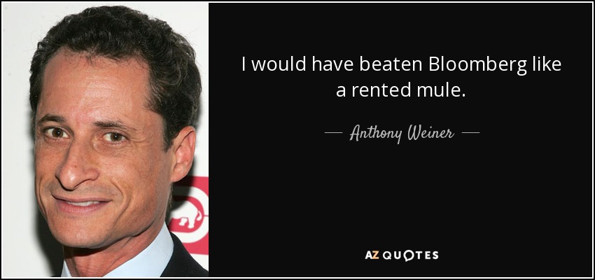 I would have beaten Bloomberg like a rented mule. - Anthony Weiner