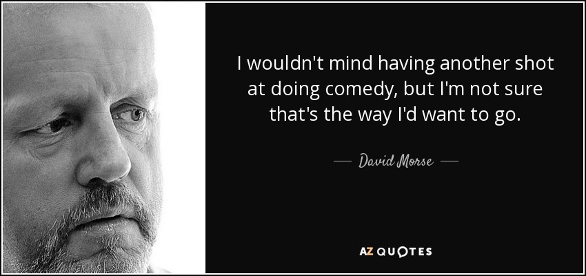 I wouldn't mind having another shot at doing comedy, but I'm not sure that's the way I'd want to go. - David Morse