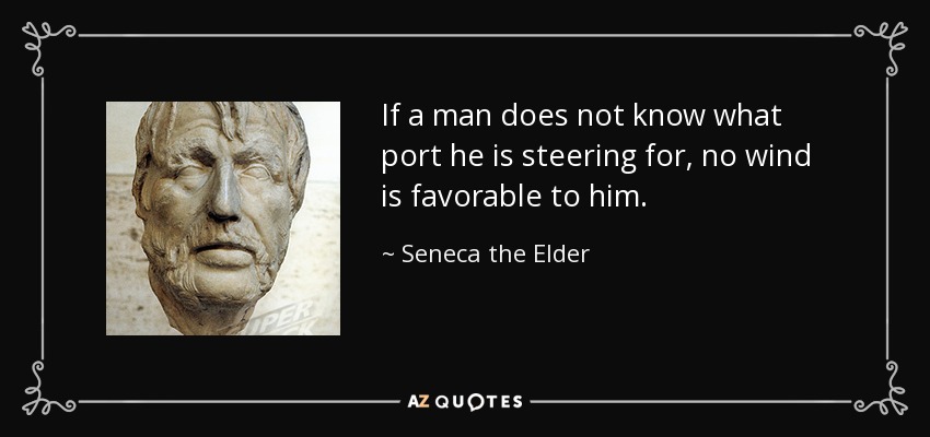 If a man does not know what port he is steering for, no wind is favorable to him. - Seneca the Elder