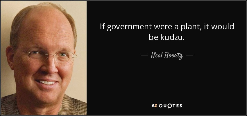 If government were a plant, it would be kudzu. - Neal Boortz