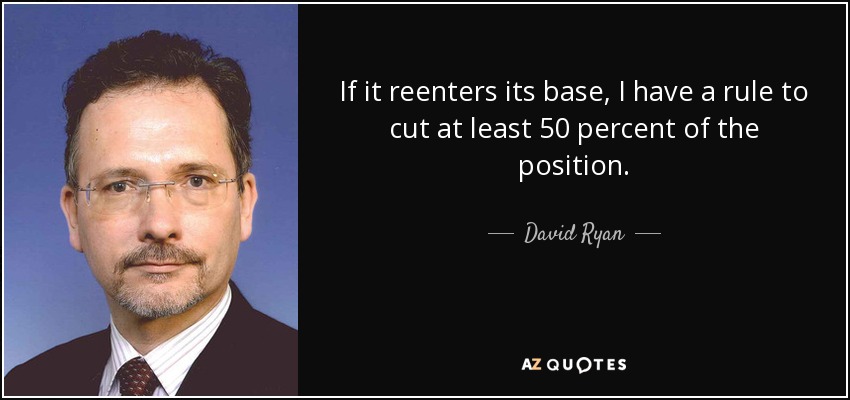 If it reenters its base, I have a rule to cut at least 50 percent of the position. - David Ryan