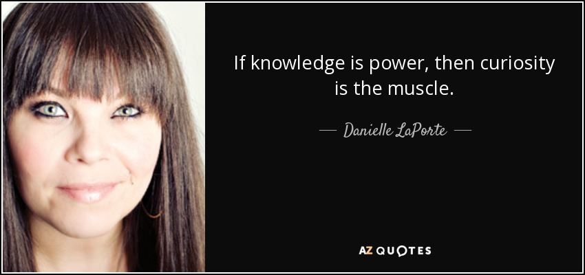 If knowledge is power, then curiosity is the muscle. - Danielle LaPorte
