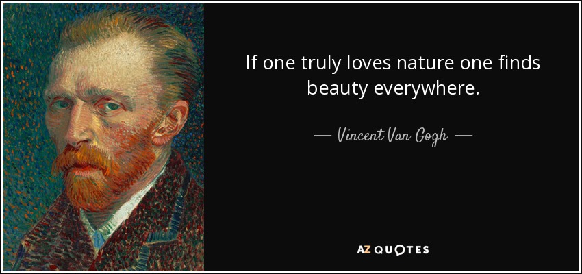 If one truly loves nature one finds beauty everywhere. - Vincent Van Gogh