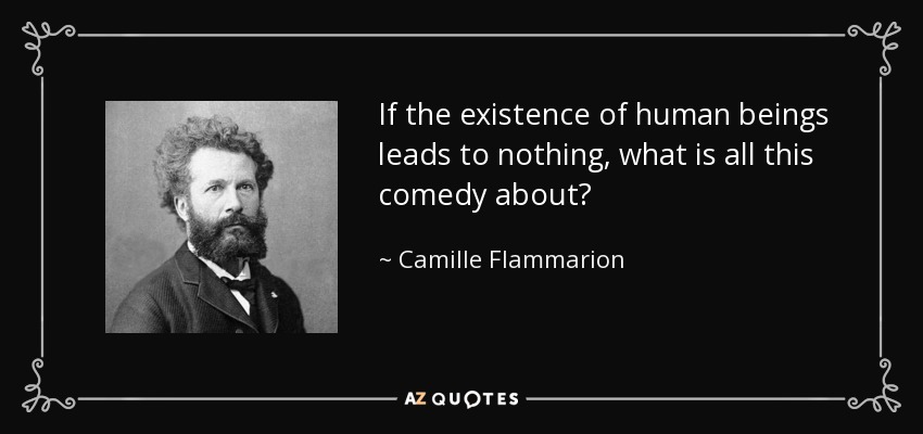 If the existence of human beings leads to nothing, what is all this comedy about? - Camille Flammarion