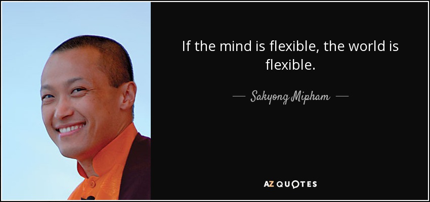 If the mind is flexible, the world is flexible. - Sakyong Mipham