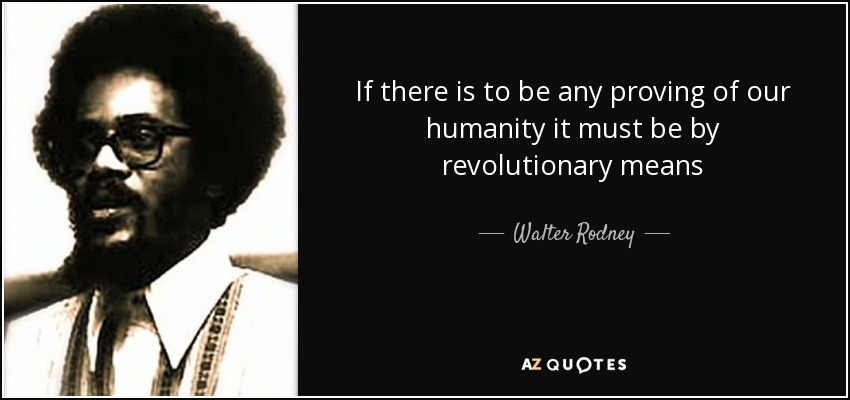 If there is to be any proving of our humanity it must be by revolutionary means - Walter Rodney
