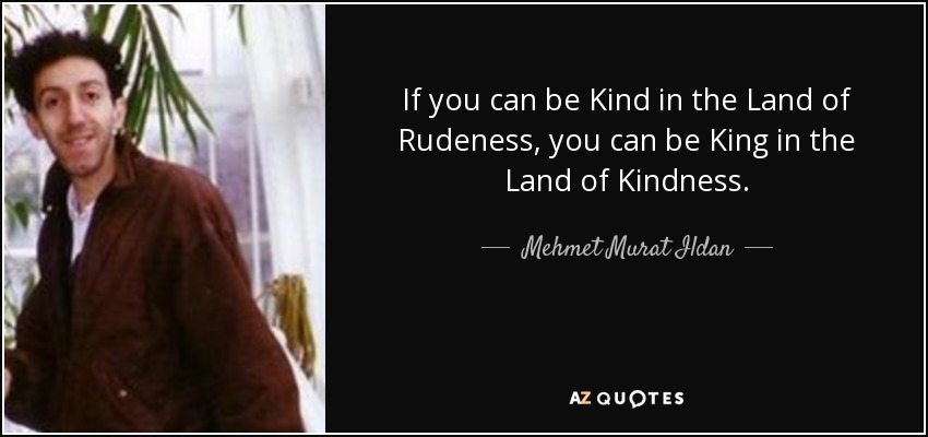 If you can be Kind in the Land of Rudeness, you can be King in the Land of Kindness. - Mehmet Murat Ildan