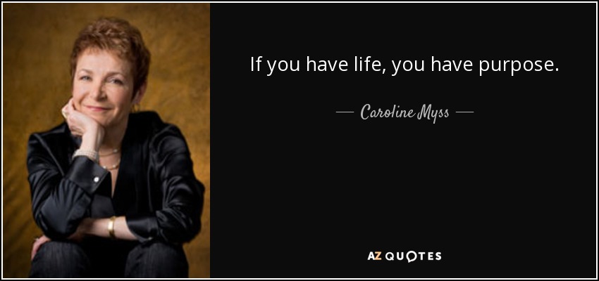 If you have life, you have purpose. - Caroline Myss