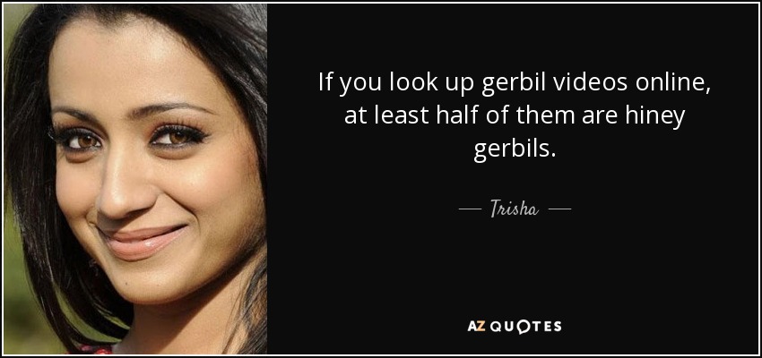 If you look up gerbil videos online, at least half of them are hiney gerbils. - Trisha