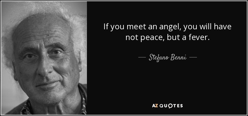 If you meet an angel, you will have not peace, but a fever. - Stefano Benni