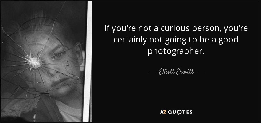If you're not a curious person, you're certainly not going to be a good photographer. - Elliott Erwitt