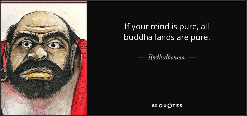 If your mind is pure, all buddha-lands are pure. - Bodhidharma