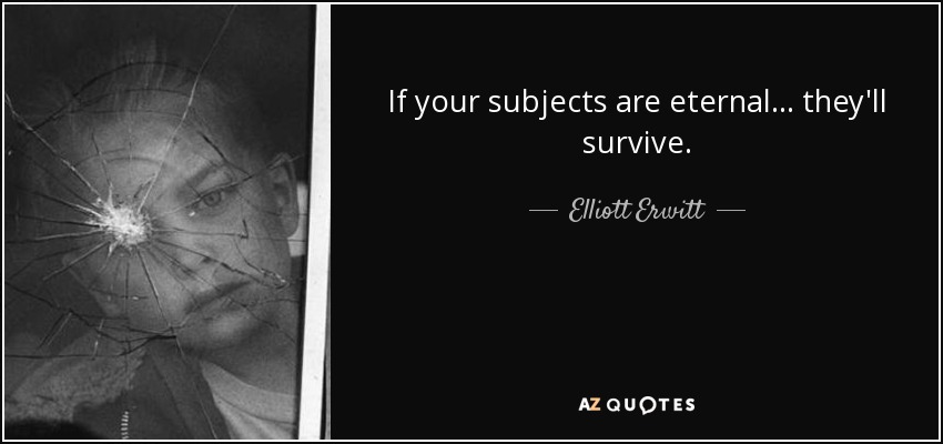 If your subjects are eternal... they'll survive. - Elliott Erwitt