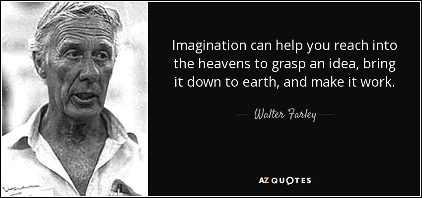Imagination can help you reach into the heavens to grasp an idea, bring it down to earth, and make it work. - Walter Farley