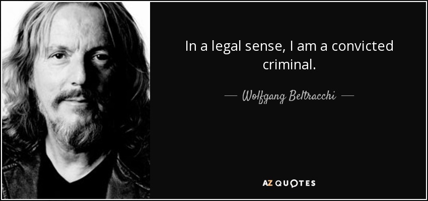 In a legal sense, I am a convicted criminal. - Wolfgang Beltracchi