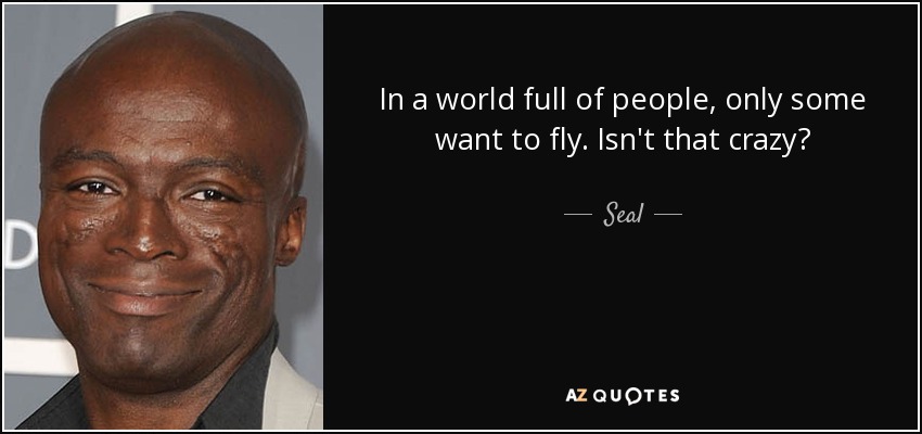 In a world full of people, only some want to fly. Isn't that crazy? - Seal