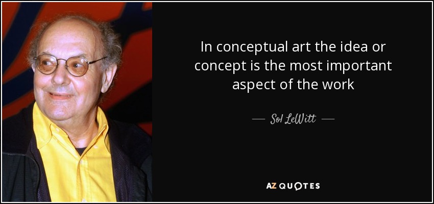 In conceptual art the idea or concept is the most important aspect of the work - Sol LeWitt