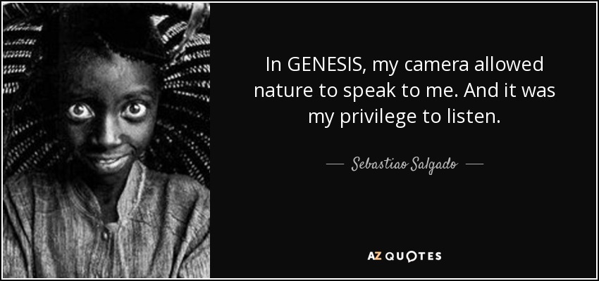 In GENESIS, my camera allowed nature to speak to me. And it was my privilege to listen. - Sebastiao Salgado