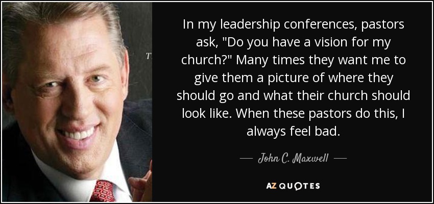 In my leadership conferences, pastors ask, 
