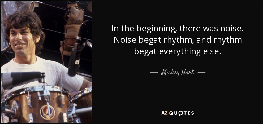In the beginning, there was noise. Noise begat rhythm, and rhythm begat everything else. - Mickey Hart