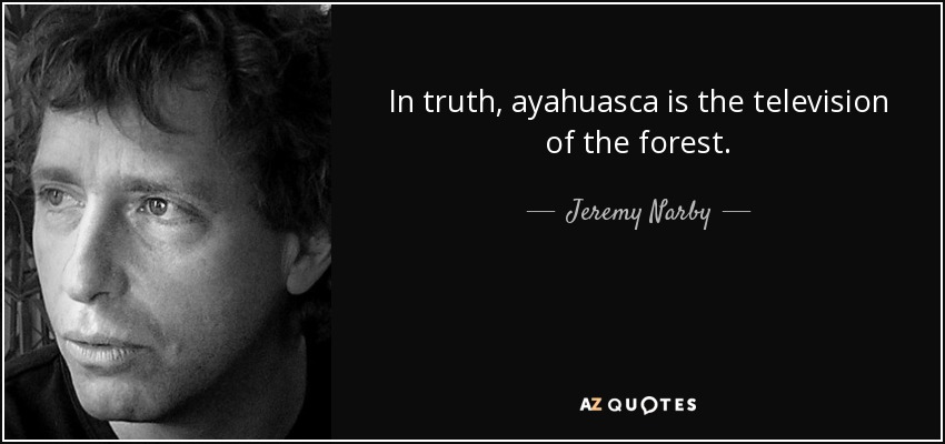 In truth, ayahuasca is the television of the forest. - Jeremy Narby