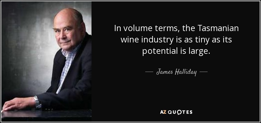 In volume terms, the Tasmanian wine industry is as tiny as its potential is large. - James Halliday