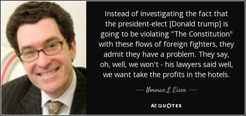 Instead of investigating the fact that the president-elect [Donald trump] is going to be violating 