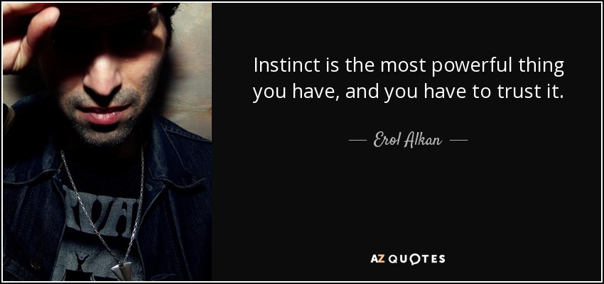 Instinct is the most powerful thing you have, and you have to trust it. - Erol Alkan