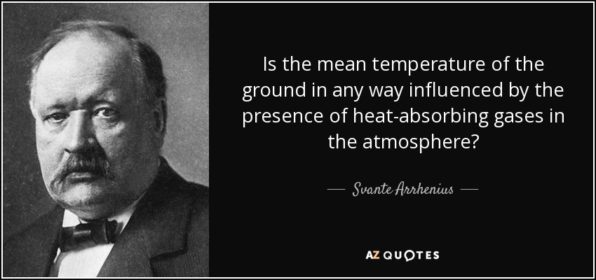 Is the mean temperature of the ground in any way influenced by the presence of heat-absorbing gases in the atmosphere? - Svante Arrhenius