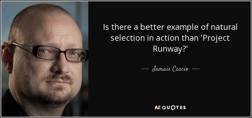 Is there a better example of natural selection in action than 'Project Runway?' - Jamais Cascio