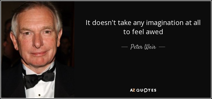 It doesn't take any imagination at all to feel awed - Peter Weir
