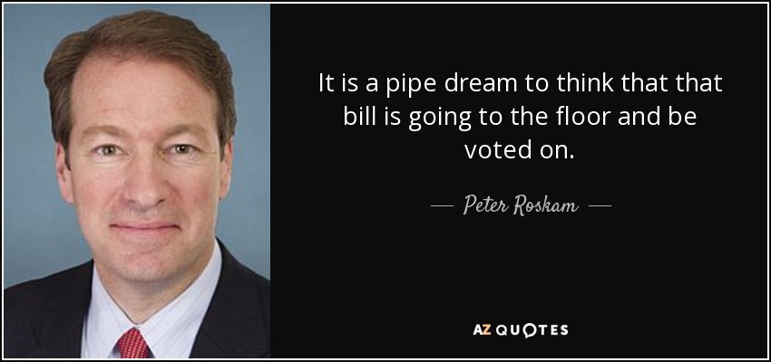 It is a pipe dream to think that that bill is going to the floor and be voted on. - Peter Roskam