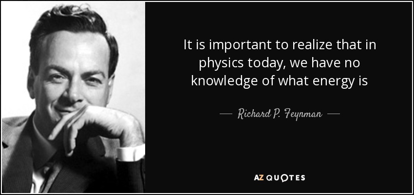 Richard P. Feynman quote: It is important to realize that in physics ...
 Energy Physics Quotes