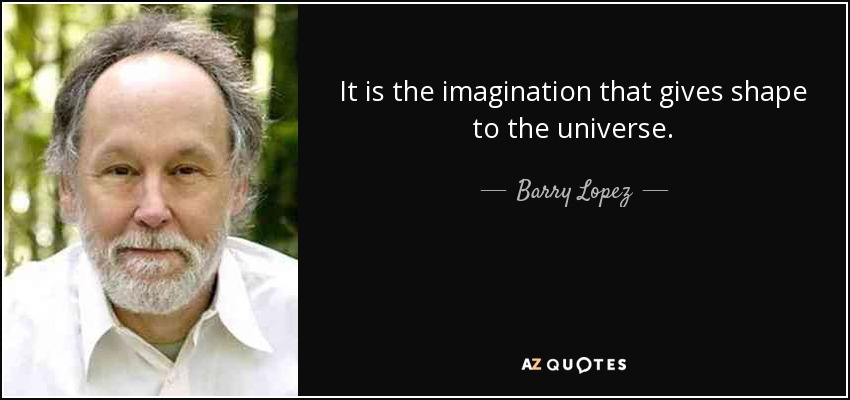 It is the imagination that gives shape to the universe. - Barry Lopez