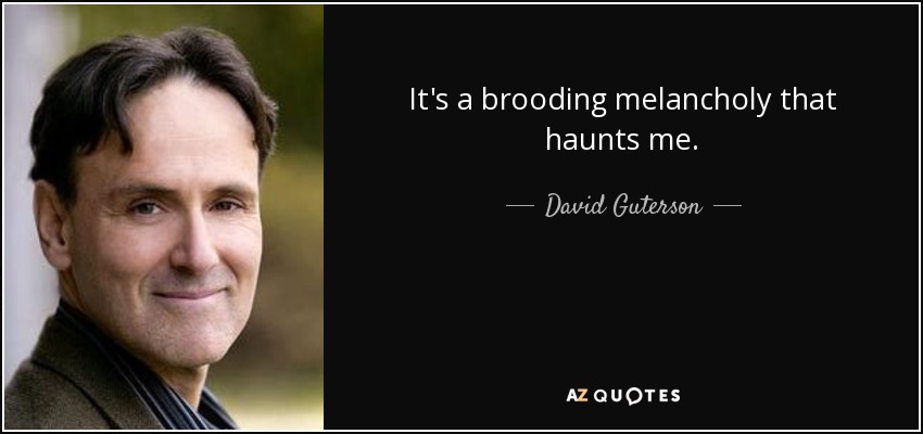 It's a brooding melancholy that haunts me. - David Guterson