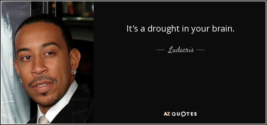 It's a drought in your brain. - Ludacris