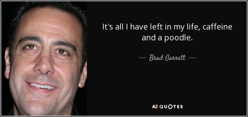 It's all I have left in my life, caffeine and a poodle. - Brad Garrett