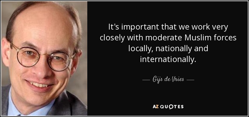 It's important that we work very closely with moderate Muslim forces locally, nationally and internationally. - Gijs de Vries