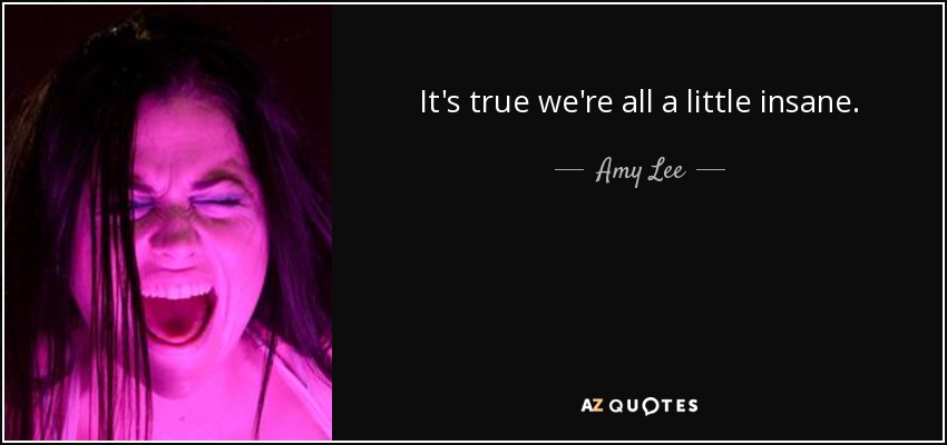 It's true we're all a little insane. - Amy Lee