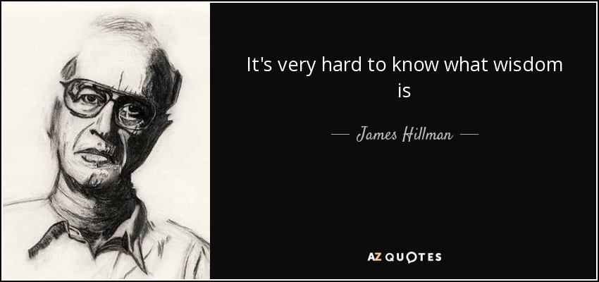 It's very hard to know what wisdom is - James Hillman