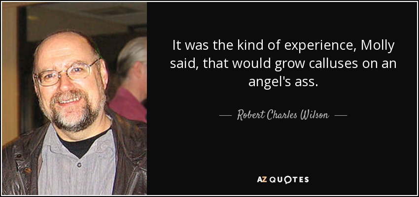 It was the kind of experience, Molly said, that would grow calluses on an angel's ass. - Robert Charles Wilson