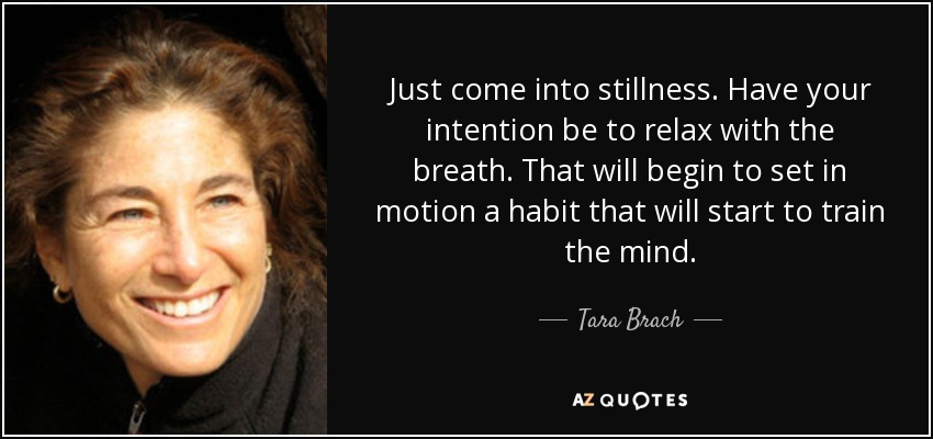 Just come into stillness. Have your intention be to relax with the breath. That will begin to set in motion a habit that will start to train the mind. - Tara Brach
