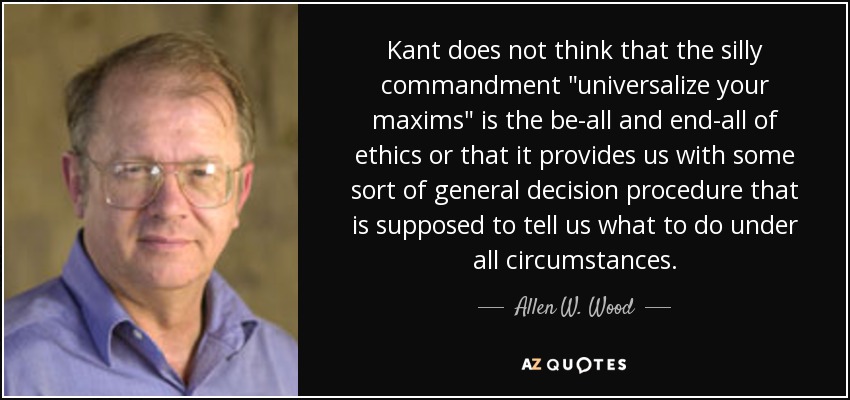 Kant does not think that the silly commandment 