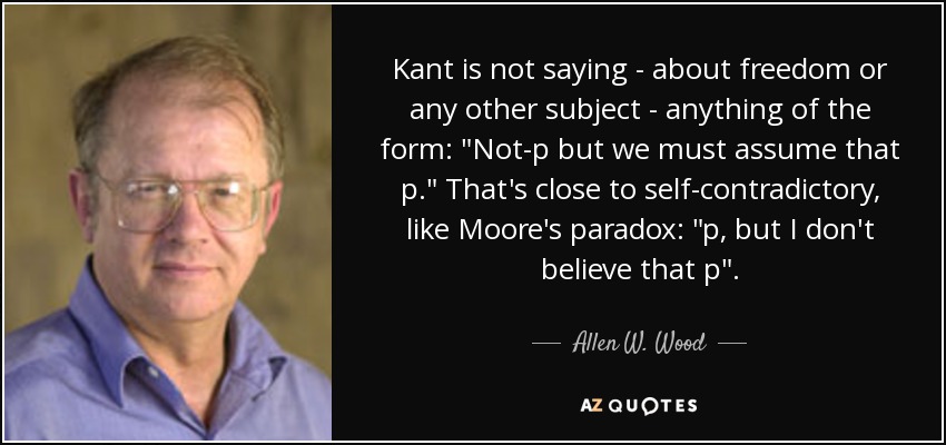 Kant is not saying - about freedom or any other subject - anything of the form: 